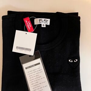 Comme des Garcons PLAY Kids Black Tee